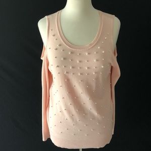 Women's Cold Shoulder Knit Jumper Olivia Warren Pink Size M